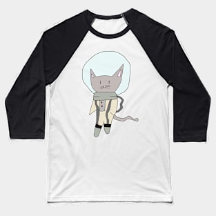 Space Cat -(Grey) Baseball T-Shirt